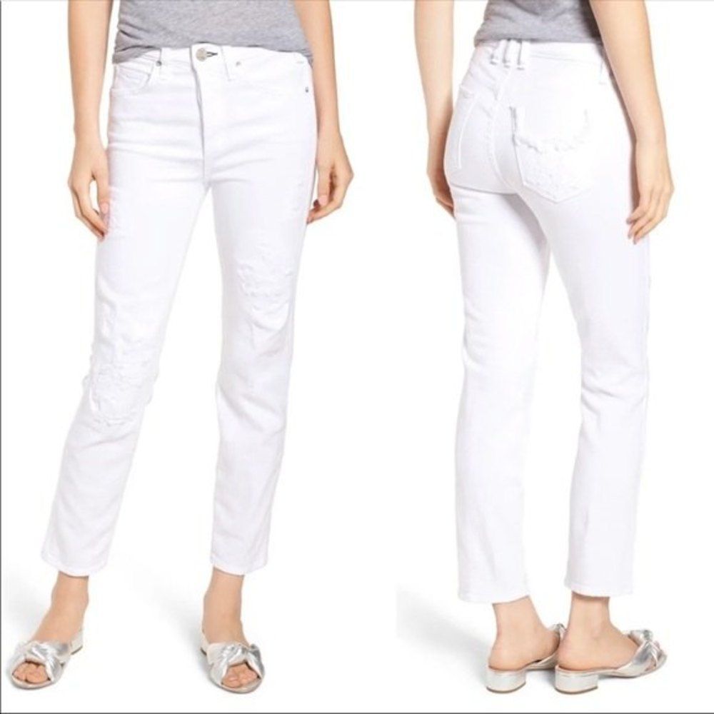 McGuire Kaia distressed high waist slim jeans